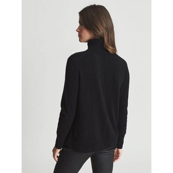 Reiss COLEEN 100% CASHMERE ROLL NECK JUMPER black Large - Picture 6 of 12